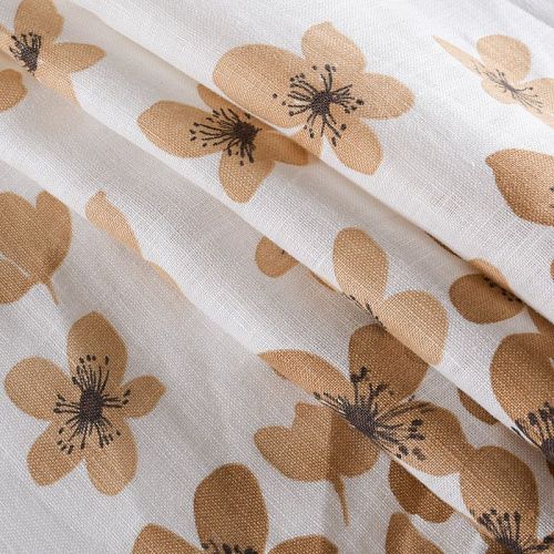 Лен натуральный 035-11765 белый принтованный