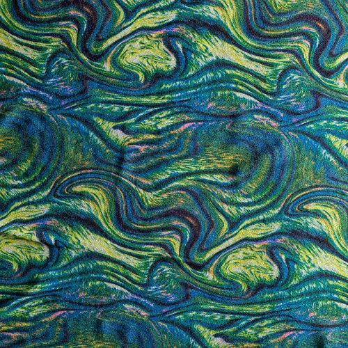 Бархат стрейч 002-04307 зеленый принтованный