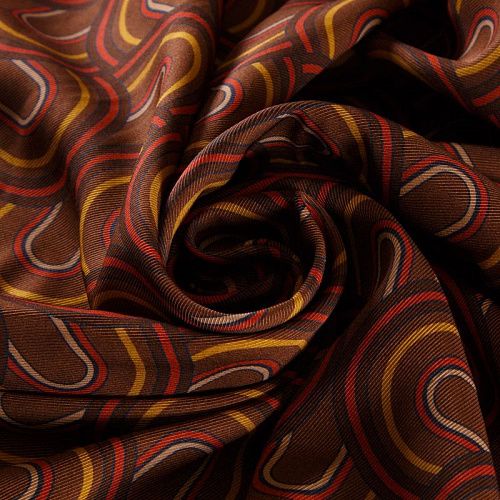 Вискоза 009-12375 коричневый принтованный