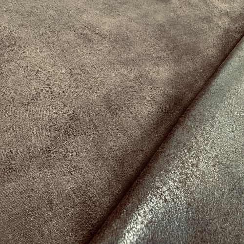 Экокожа-замша 070-11784 темно-коричневый однотонный