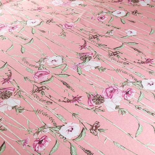 Вискоза "Лоренцо" 009-02463 розовый принтованный