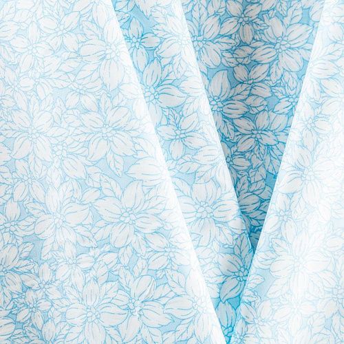 Тик наволочный 054-03542 голубой принтованный