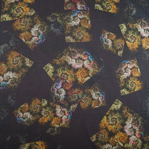 Шифон 068-17405 черный принтованный