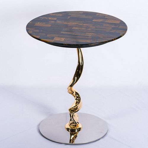 Столик журнальный d-45 см BJ-22845-tiger металл/камень