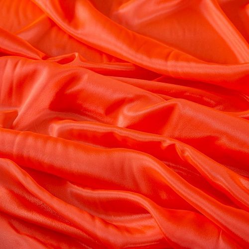 Перл шифон 068-19403 оранжевый неон однотонный
