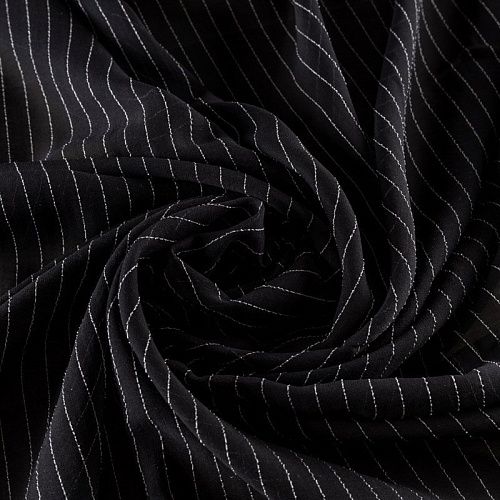 Креп-шифон натуральный К36-061 черный принтованный