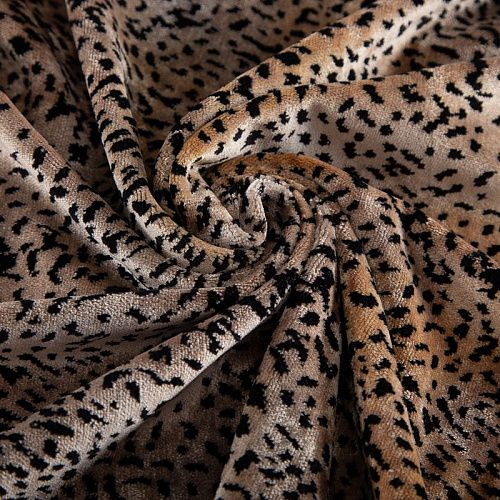 Велюр 037-20309 бежевый принтованный