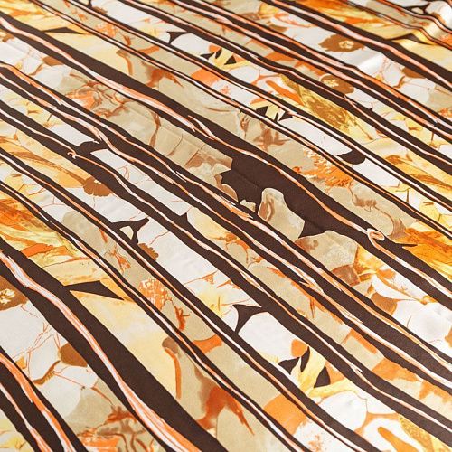 Крепдешин натуральный К15-347 коричневый принтованный