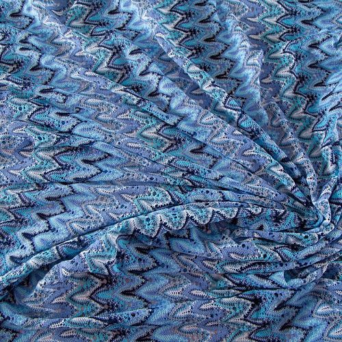 Трикотаж ажурный Missoni 056-20086 голубой мультиколор