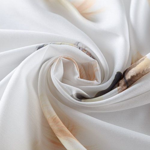 Тюль лен Т380-01-69 белый принтованный