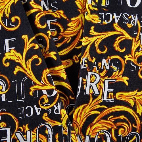 Трикотаж 056-12473 черный принтованный 