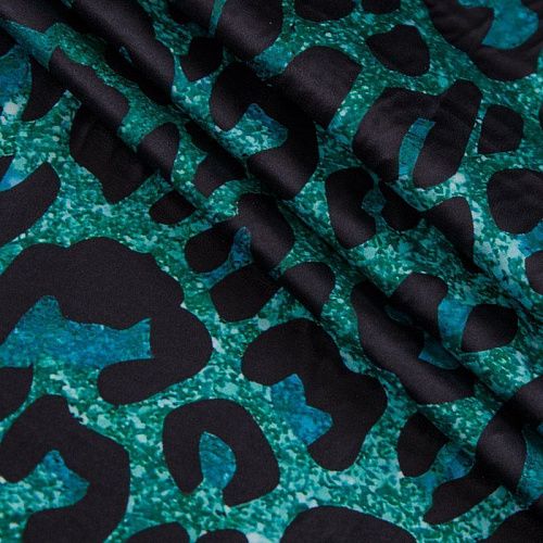 Шелк синтетический 065-13920 бриллиантовый зеленый принтованный