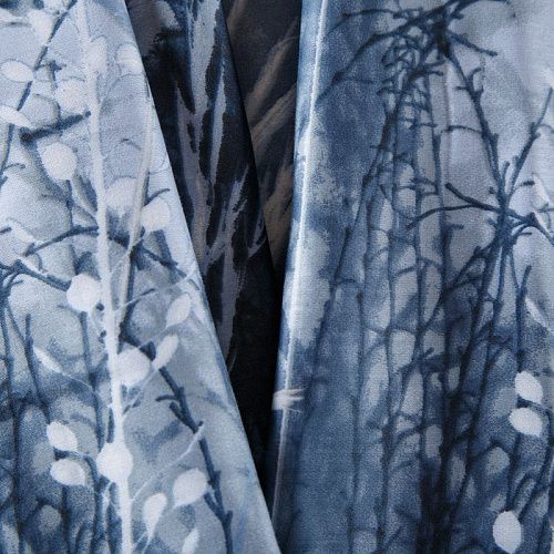 Сатин ш. 220 см 007-13369 серо-синий принтованный