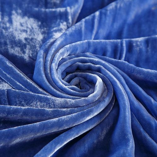 Бархат шелковый 002-17716 сине-голубой однотонный