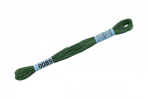 Нитки для вышивания Gamma мулине 8 м 0089 серо-зеленый