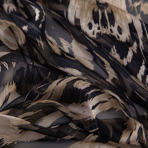 Шифон шелковый Blumarine 068-20073 черный принтованный