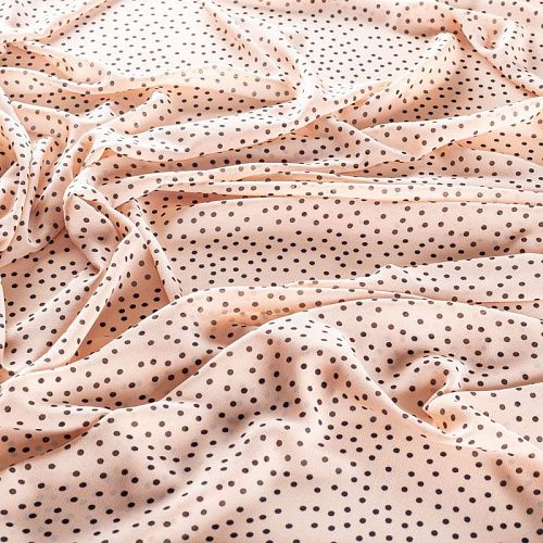 Креп-шифон 027-01871 персиково-бежевый принтованный