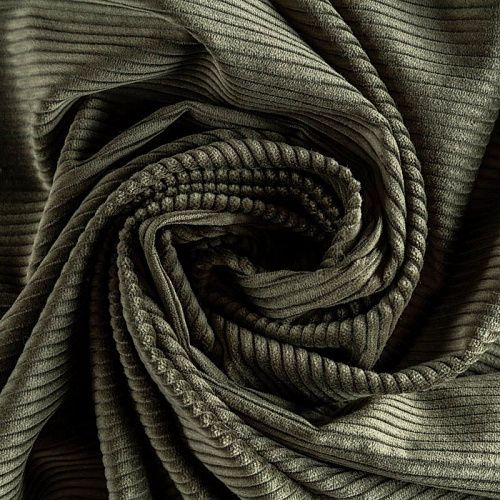 Вельвет К29-591 зеленый хаки однотонный