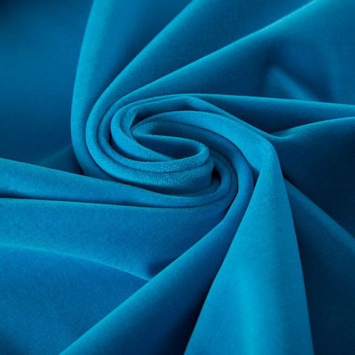 Бархат хлопковый стрейч 002-20535 бирюзово-голубой