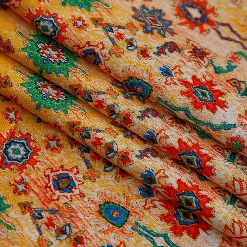 Штапель 069-17637 шафрановый принтованный