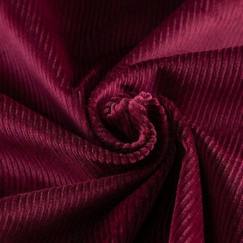 Вельвет стрейч 008-20768 темно-малиновый однотонный