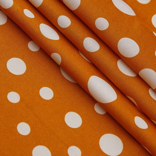 Вискоза "Лоренцо" стрейч 036-17633 апельсиновый принтованный