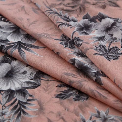 Батист 003-15052 медно-розовый принтованный