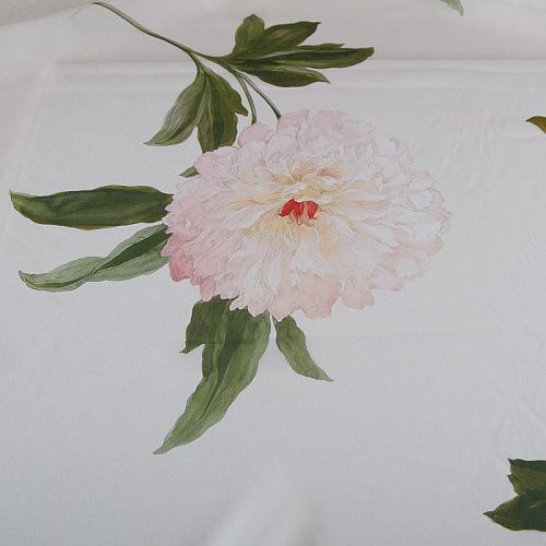 Шифон шелковый 068-19106 белый принтованный