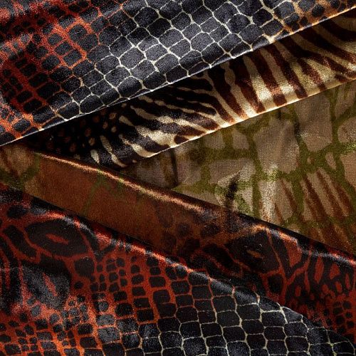 Бархат 002-04299 оливковый принтованный