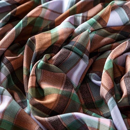 Штапель 069-08316 коричневый принтованный