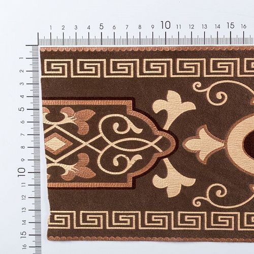 Бордюр велюровый 15,5 см 0000-357-104-027 коричневый с меандром