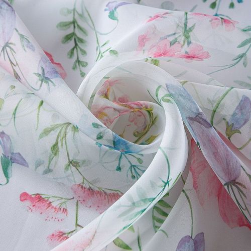 Тюль вуаль 03-01-13162 белый принтованный