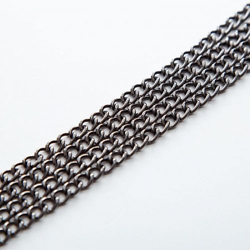 Цепь декоративная 4 мм металл 158-4-под темный никель 