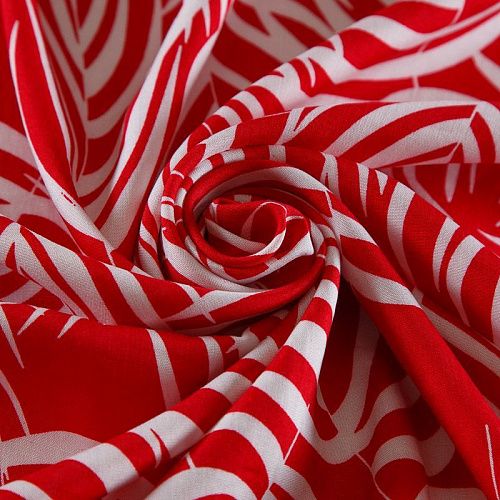 Штапель 069-17549 красный принтованный