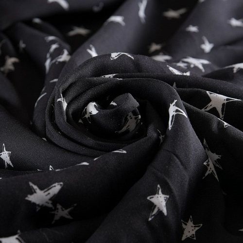 Вискоза 009-11754 черный принтованный