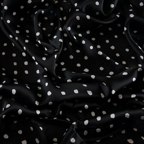 Креп-атлас 001-11926 черный принтованный