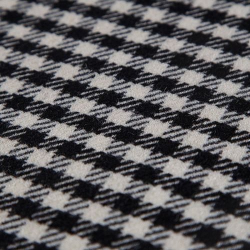 Ткань костюмная 025-14437 молочно-черный клетка