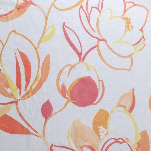 Тюль лен Т242-01-20 белый принтованный