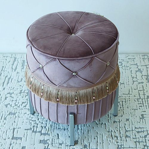 Пуф круглый D 40 см H 46 см розовато-лиловый 521248