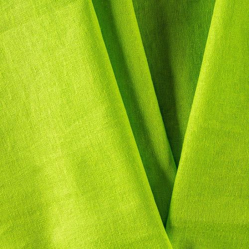 Лен натуральный К33-617 салатовый однотонный