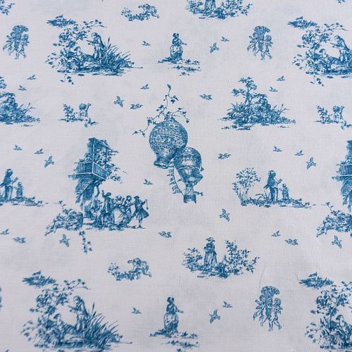 Лен натуральный 035-12152 белый принтованный