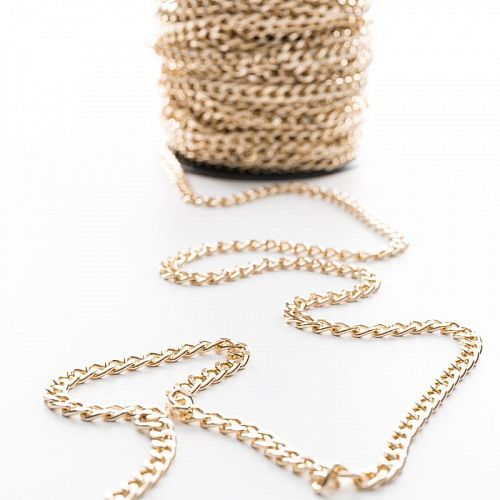 Цепь декоративная 7 мм металл 27-7-под золото 