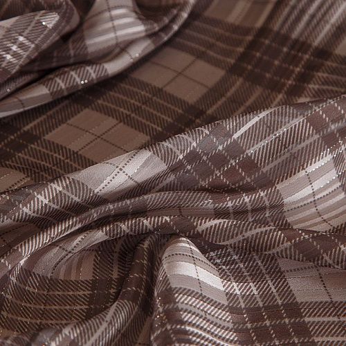 Шифон с люрексом 068-17087 серо-коричневый