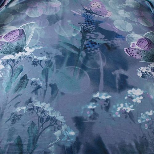 Сатин ш. 220 см 007-13360 серо-синий принтованный