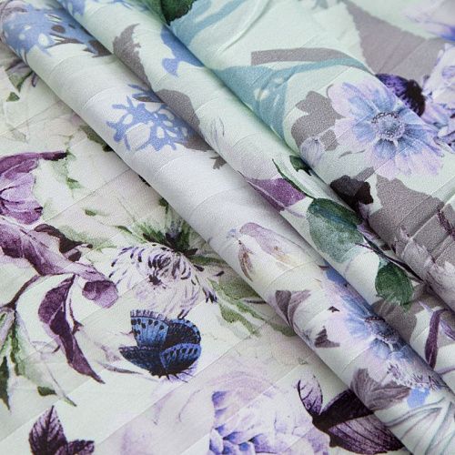 Хлопок 063-20280 разбеленный салатовый принтованный