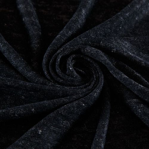 Трикотаж льняной 056-16732 черный меланж