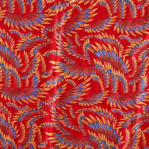 Твил-штапель 069-04635 темно-красный принтованный