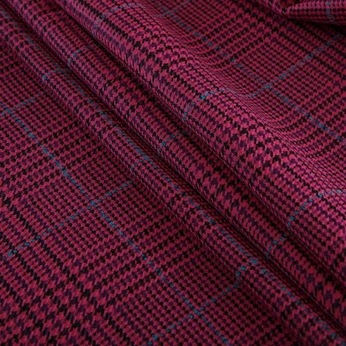 Ткань костюмная 025-14715 фуксия принтованный