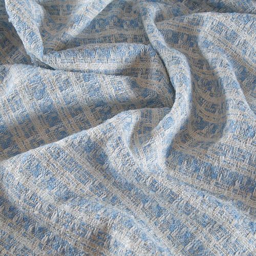 Твид шанель 052-15490 молочно-голубой