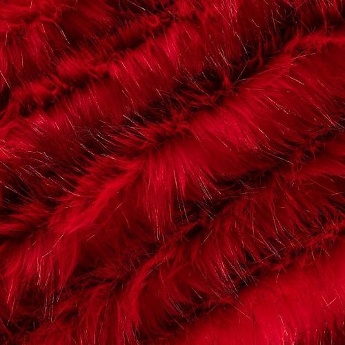 Мех искусственный К34-0016 красный однотнотоный